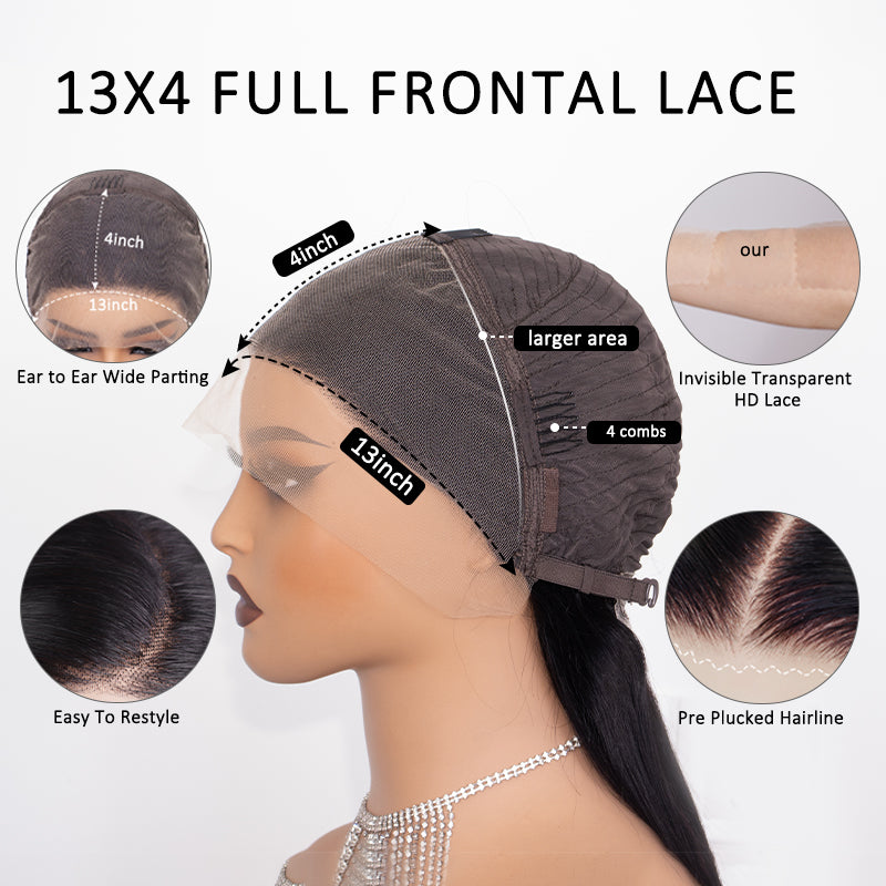Jasperel Multi Colored Lace Front Wig Brown with Mixed Orange Yellow Human Hair Wig Body Wave Glueless Wig( EW009 )