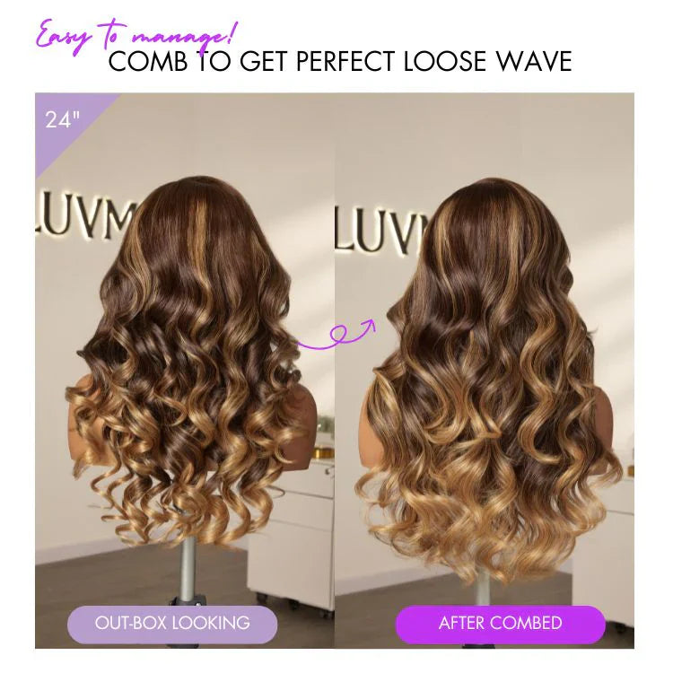 Jasperel Wig Loose Body Wave Glueless 7x6 Closure HD Lace Human Hair Wig with Bangs Pre-Cut Lace