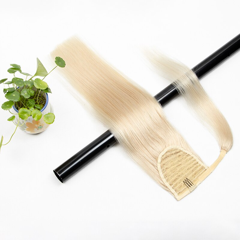 #613 Straight Wrap Around Ponytail Human Hair Extensions Color Hairpiece