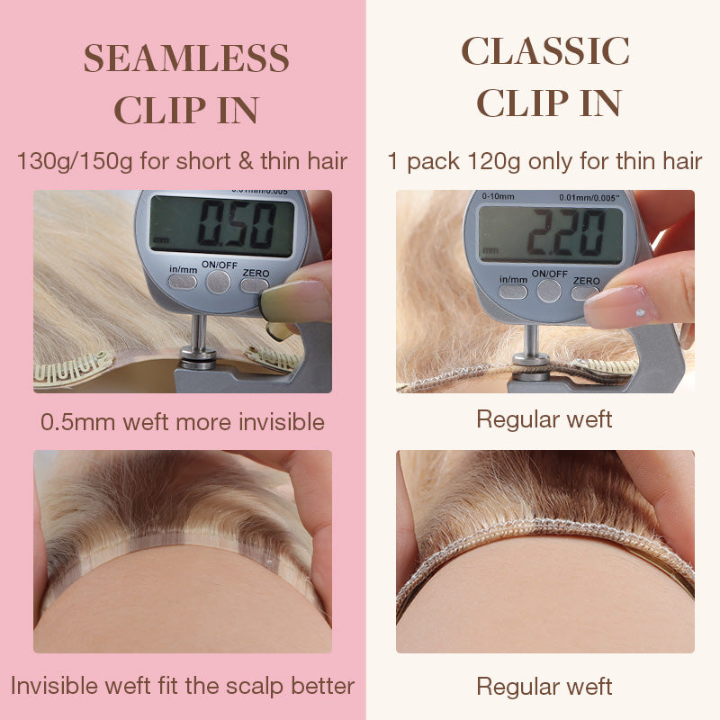 DIRTY BLONDE HIGHLIGHTS (18A/613A) SEAMLESS CLIP-INS