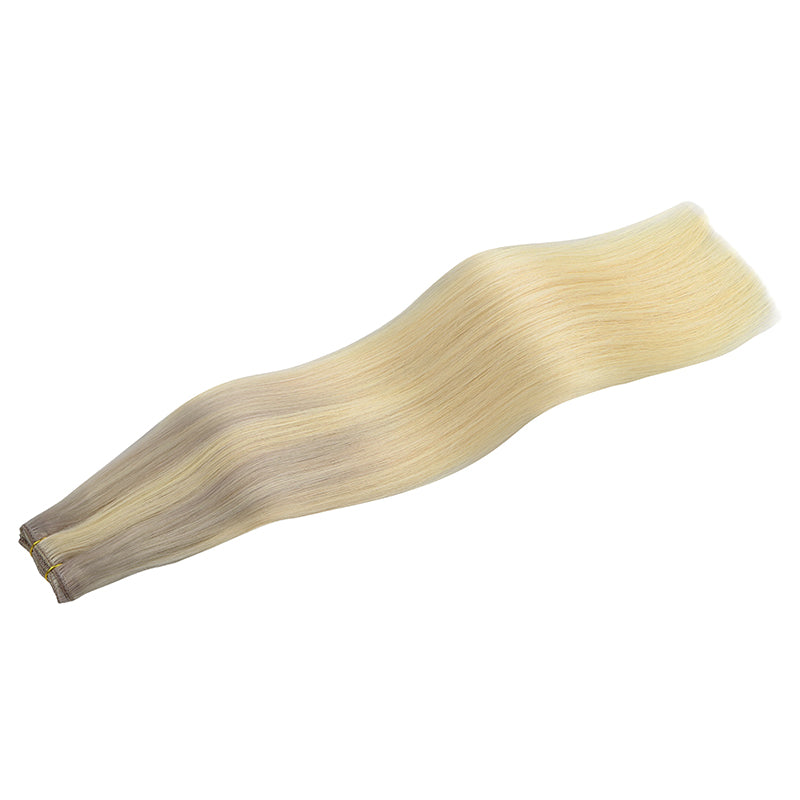 PLATINUM BLONDE BALAYAGE (17/22/60) Sew in Weft Hair Extensions