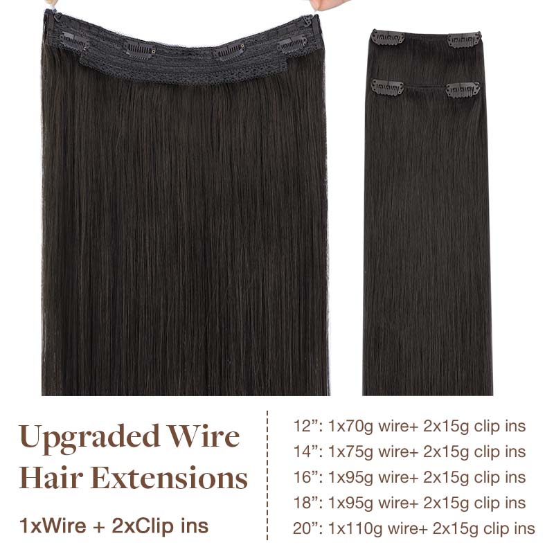 DARK BROWN (2) PRO & WIRE HAIR EXTENSION