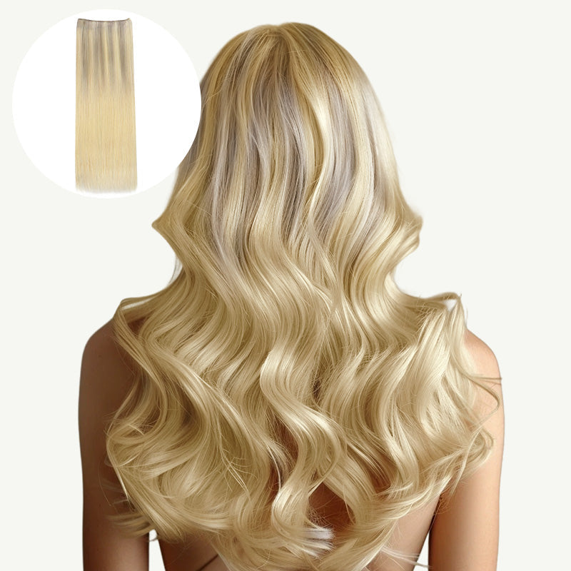PLATINUM BLONDE BALAYAGE (17/22/60) Sew in Weft Hair Extensions
