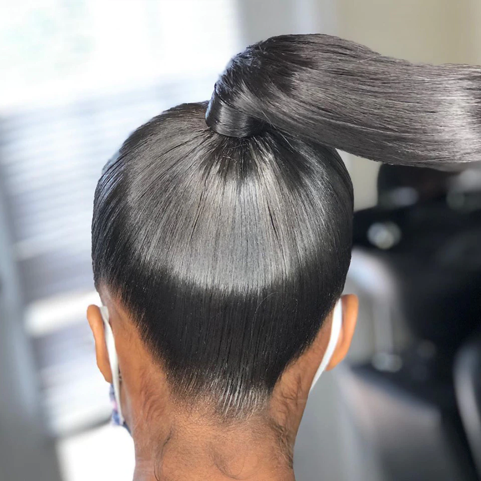 Jasperel Straight Wrap Around Ponytail Human Hair Extensions Natural Color Hairpiece