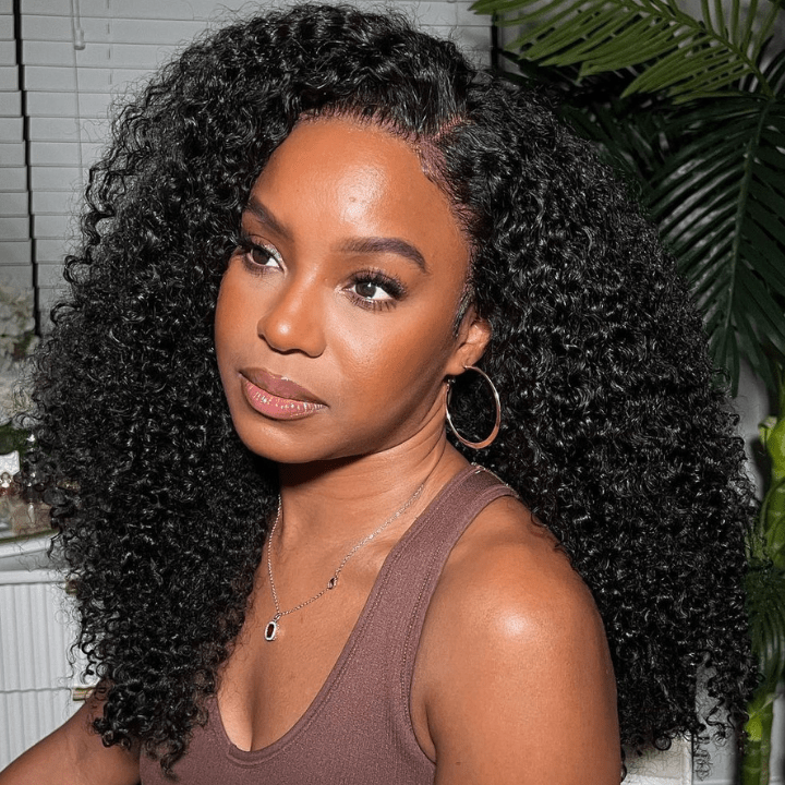 Fluffy Kinky Curly HD Transparent Lace Front Wigs 13x4/6x4 Real Human Hair Wig Pre Plucked Hairline Hair