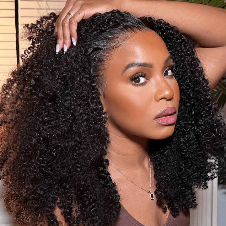 Fluffy Kinky Curly HD Transparent Lace Front Wigs 13x4/6x4 Real Human Hair Wig Pre Plucked Hairline Hair