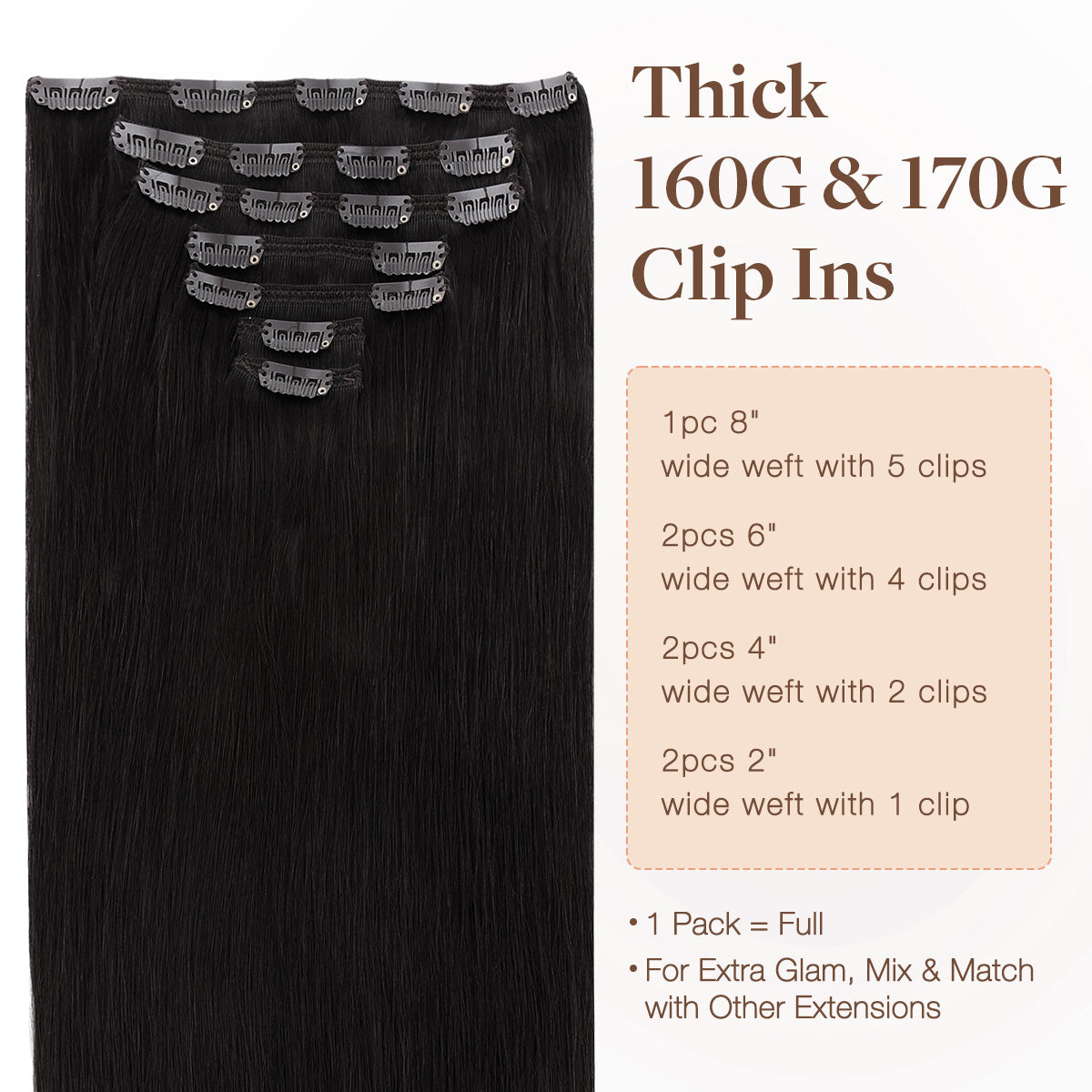 Clip in Hair Extensions 150g