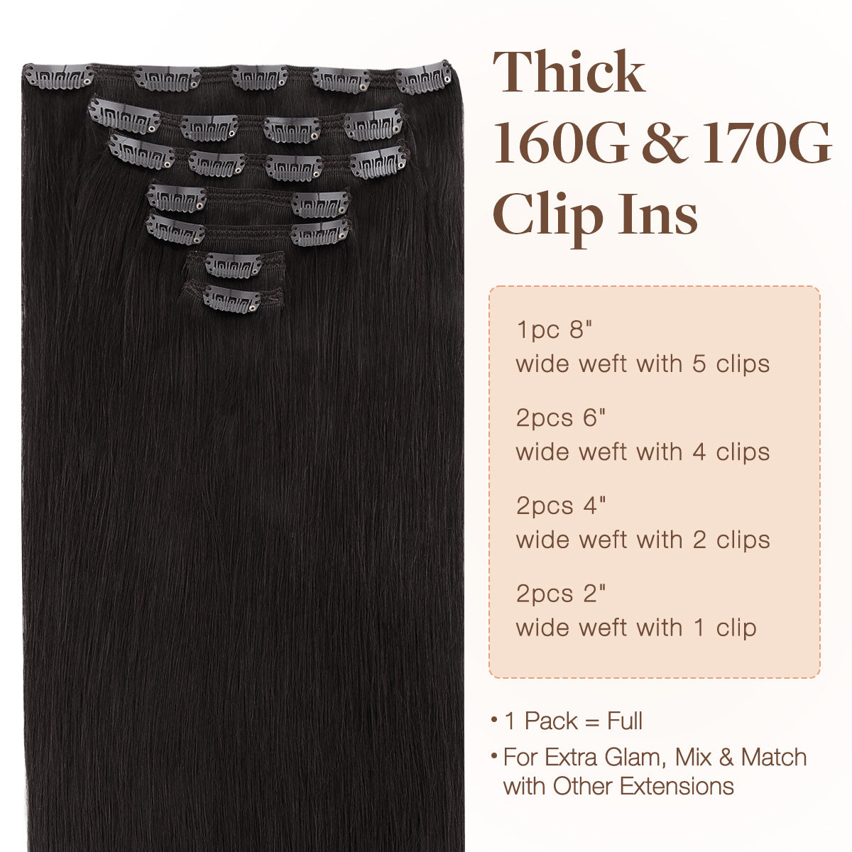 Clip in Hair Extensions 150g