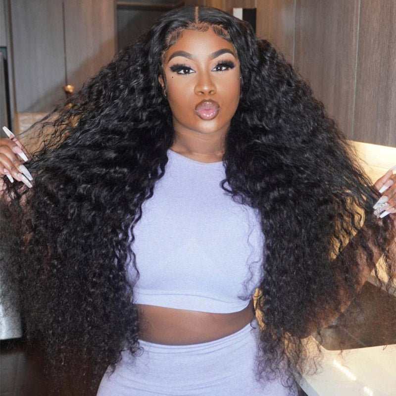 $199=30inch Deep Curly Glueless 13x4 HD Transparent Lace Front Wig Pre Plucked Brazilian Human Hair Wig No Code Needed