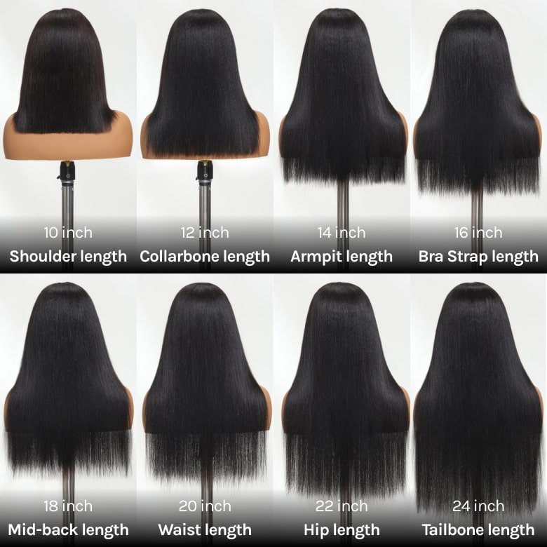 Yaki Straight 7x5 Glueless Lace Invisible Knots Put On and Go Invisi Drawstring Human Hair Wigs