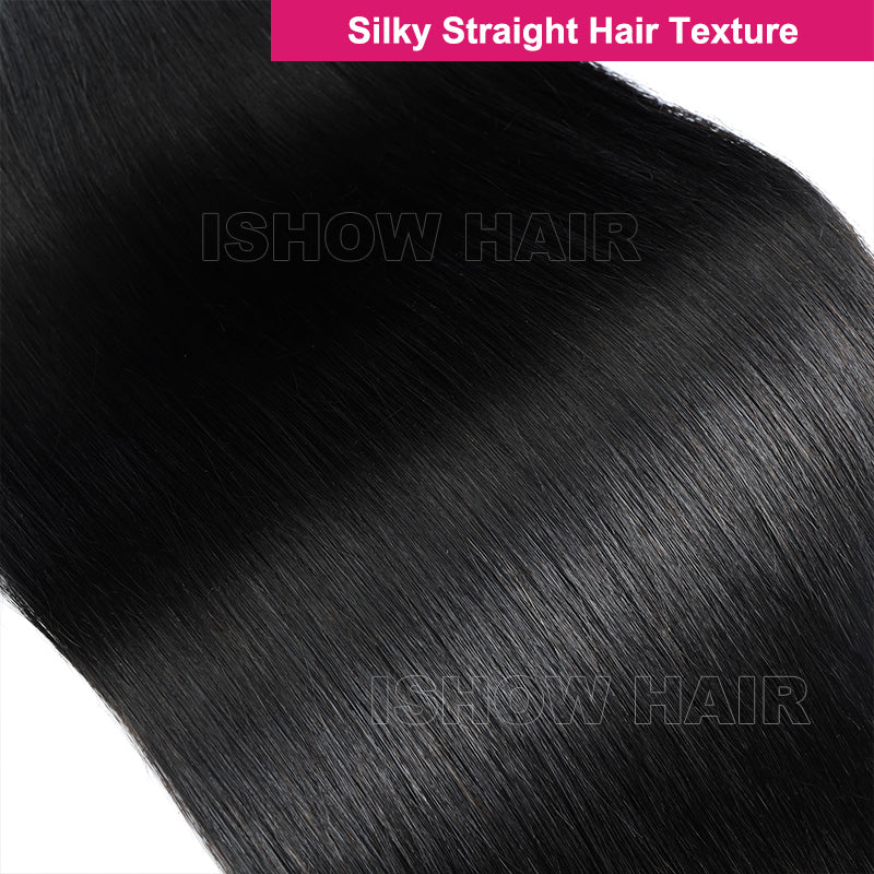Silky Straight Hair Real Human Hair Clip in Hair Extensions With Seamless Edge Natural Black Color 9pcs / 7pcs