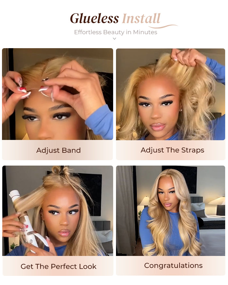 Blonde #613 Body Wave 13x4/6x5 Lace Front Human Hair Wig Free Part