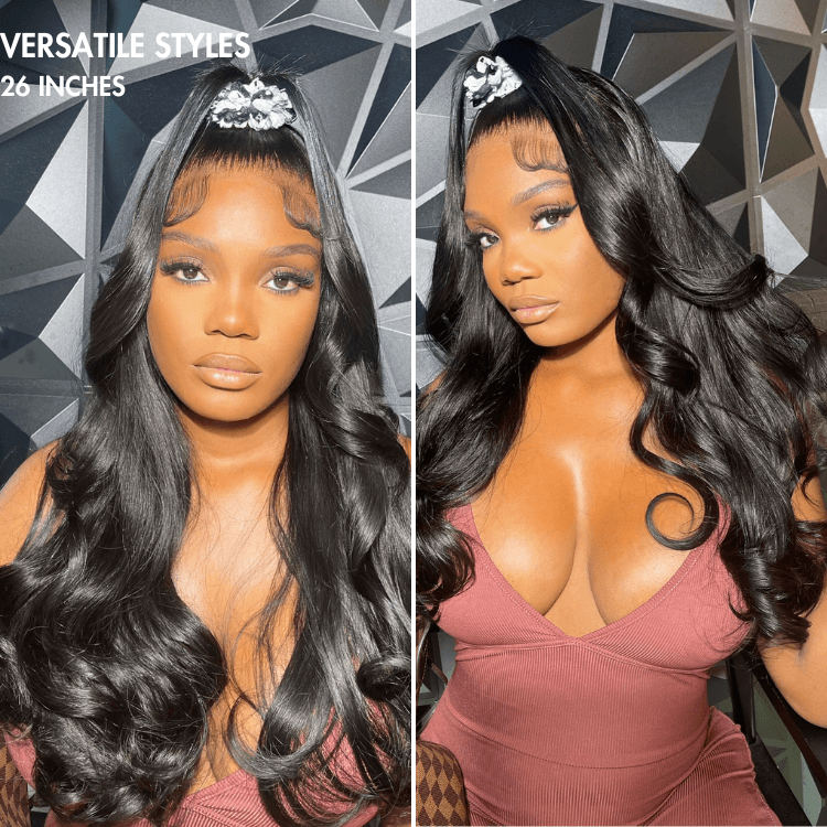 Super Natural Hairline Silky Straight Glueless 13x4 Frontal Lace Wig Human Hair Pre-Cut Lace