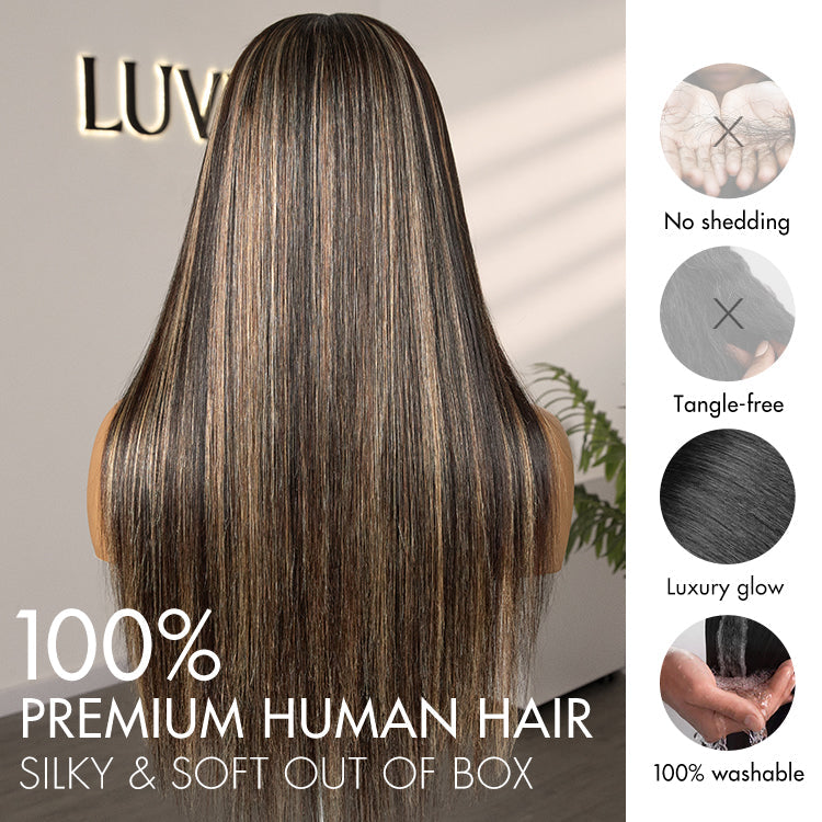 Super Natural Hairline Silky Straight Glueless 13x4 Frontal Lace Wig Human Hair Pre-Cut Lace