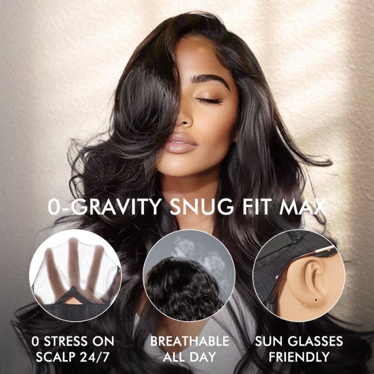 Jasperel Wig Loose Body Wave Glueless 7x6 Closure HD Lace Human Hair Wig with Bangs Pre-Cut Lace