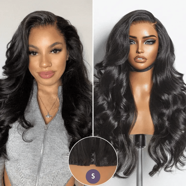 Jasperel Wig Loose Body Wave Glueless 7x6 Closure HD Lace Human Hair Wig with Bangs Pre-Cut Lace