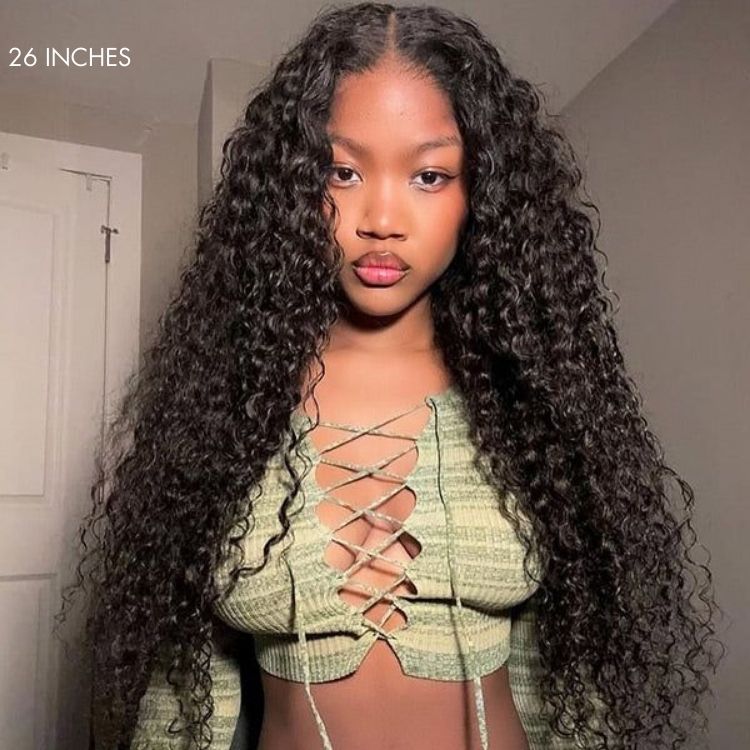 PreMax Water Wave Glueless Flexi-Fit Drawstring 13x4 Frontal Lace Fluffy Curly Wig Pre-Cut Lace