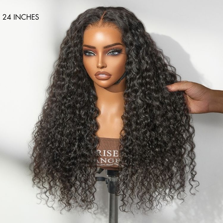 PreMax Water Wave Glueless Flexi-Fit Drawstring 13x4 Frontal Lace Fluffy Curly Wig Pre-Cut Lace