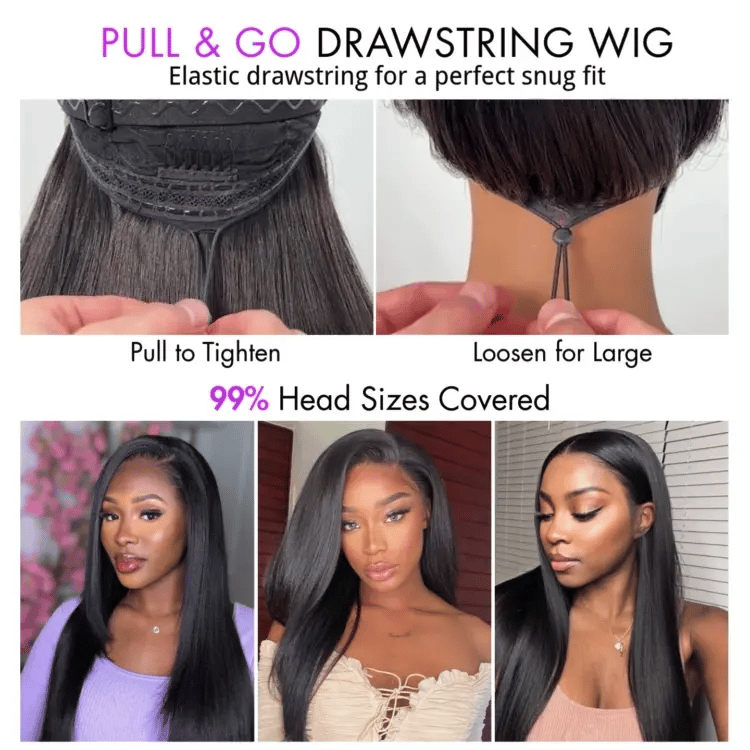 PreMax Water Wave Glueless Flexi-Fit Drawstring 13x4 Frontal Lace Fluffy Curly Wig Pre-Cut Lace