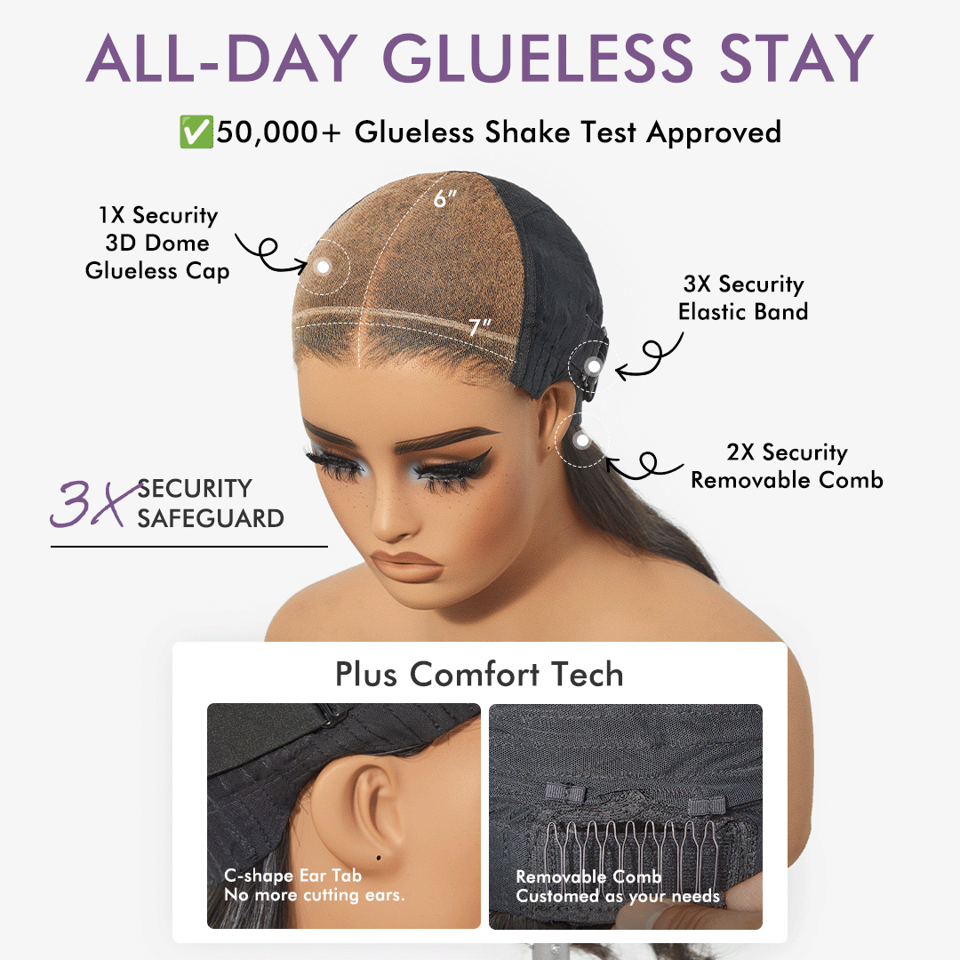 All-Day Comfort™ Wig Glueless 7x6 Closure HD Lace Loose Body Wave Long Wig Pre-Cut Lace