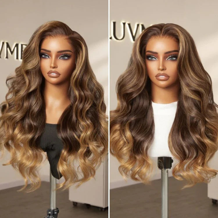 Jasperel Wig Loose Body Wave Glueless 7x6 Closure HD Lace Human Hair Wig with Bangs Pre-Cut Lace