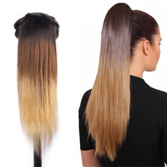 1b/4/27 Straight Drawstring Ponytail African American Hair Extension
