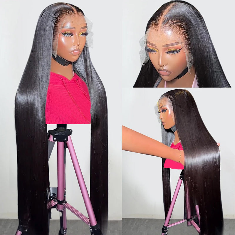 Straight Lace Front Wig 13x6 Lace Frontal Wig 40 Inch Glueless Human Hair Wigs