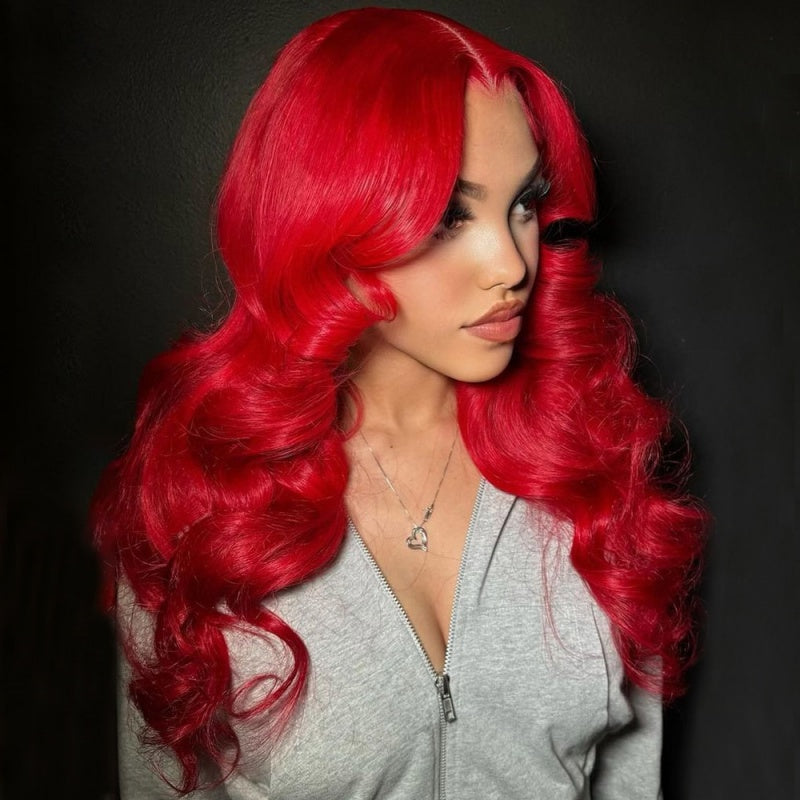 Red Lace Front Wigs Body Wave Wig 13x4 HD Lace Frontal Wigs Transparent Lace Wigs