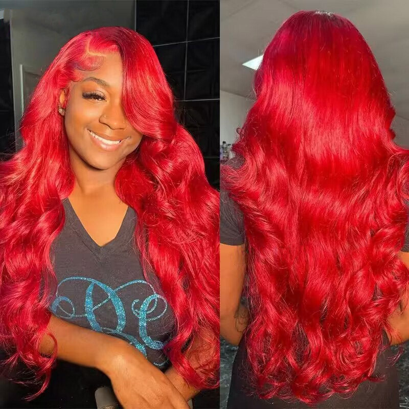 Red Lace Front Wigs Body Wave Wig 13x4 HD Lace Frontal Wigs Transparent Lace Wigs