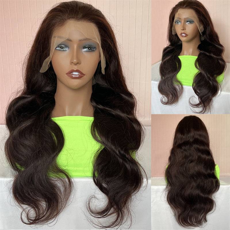 Jasperel Perfect Chocolate Brown Lace Frontal Human Hair Wig For Brown Skin Women