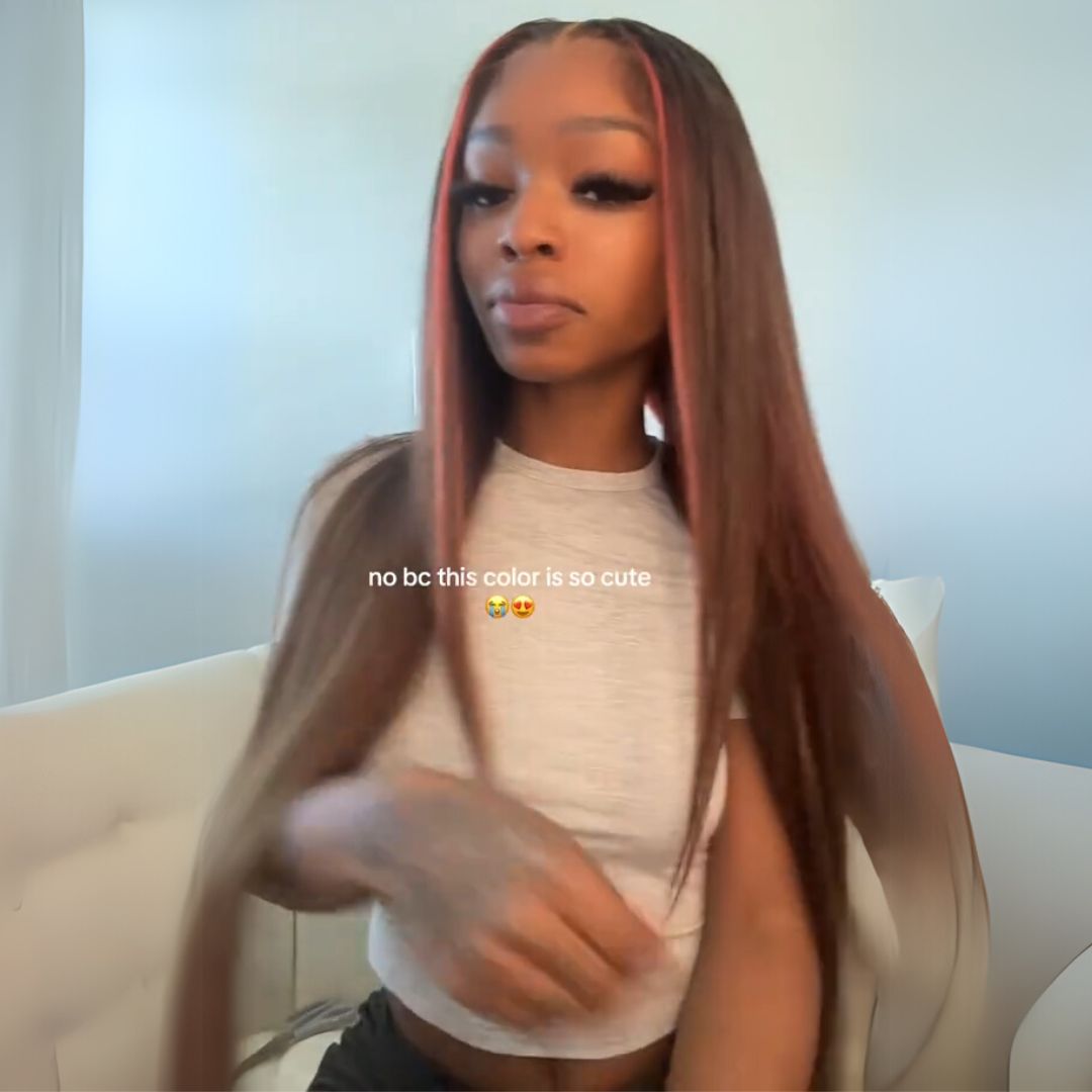 Jasperel Multi Colored Lace Front Wig Brown with Mixed Orange Yellow Human Hair Wig Body Wave Glueless Wig( EW009 )
