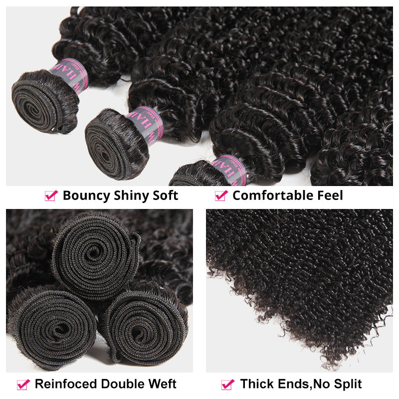 Kinky Curly Bundles Brazilian Curly Hair Bundles Human Hair Weave 3 Bundles