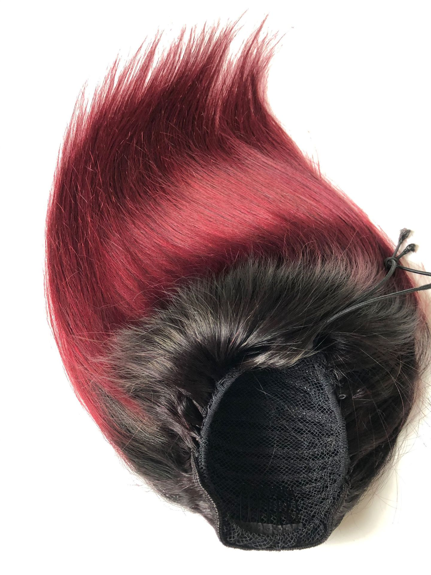 1B/99J Straight Drawstring Ponytail Brazilian Human Hair Extensions Non-Remy