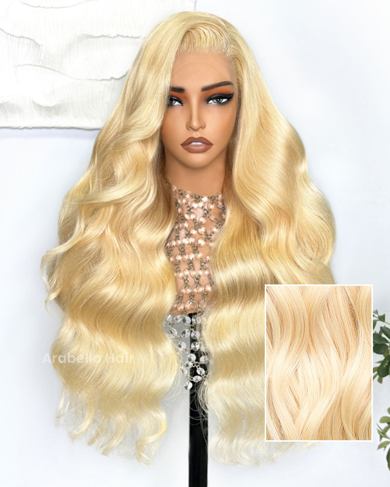 Blonde #613 Body Wave 13x4/6x5 Lace Front Human Hair Wig Free Part