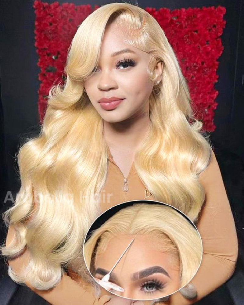 Blonde #613 Body Wave 13x4/6x5 Lace Front Human Hair Wig Free Part