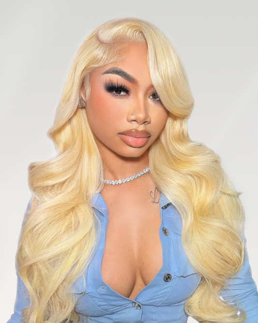 Blonde #613 Body Wave 13x4/6x5 Lace Front Human Hair Wig Free Part