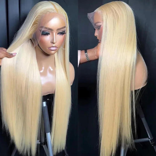Jasperel #613 Blonde Straight Lace Frontal Wig Dye Friendly Transparent Lace | Blonde Baddie