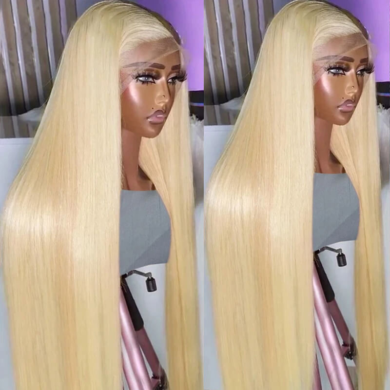 Jasperel #613 Blonde Straight Lace Frontal Wig Dye Friendly Transparent Lace | Blonde Baddie