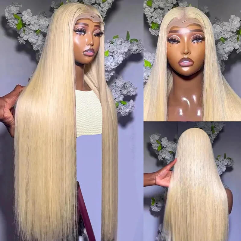 Jasperel #613 Blonde Straight Lace Frontal Wig Dye Friendly Transparent Lace | Blonde Baddie