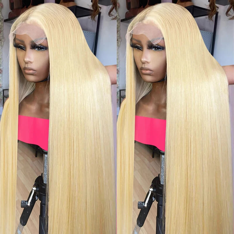 Jasperel #613 Blonde Straight Lace Frontal Wig Dye Friendly Transparent Lace | Blonde Baddie