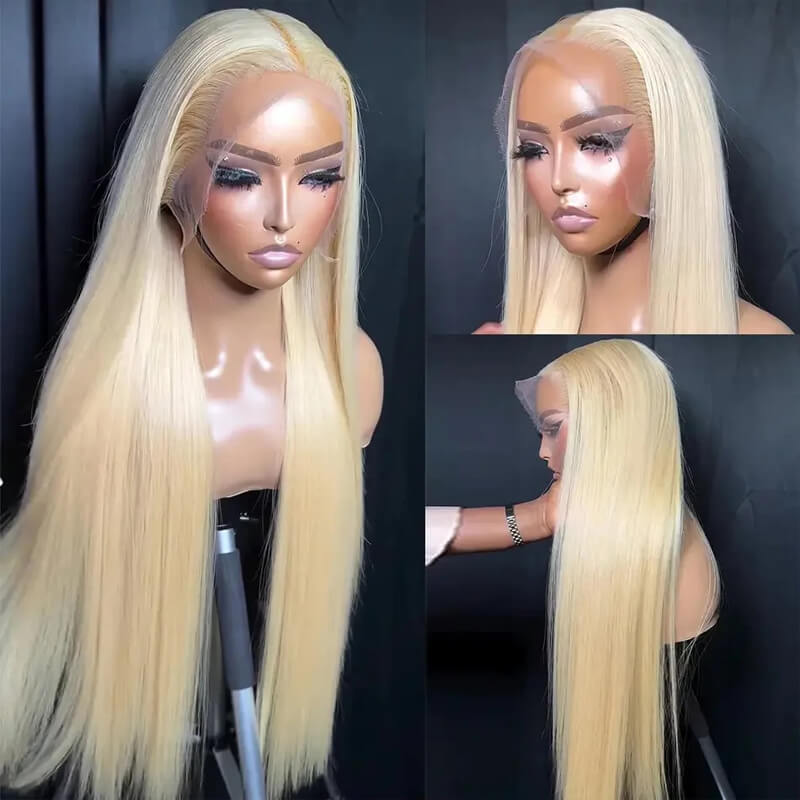 Jasperel #613 Blonde Straight Lace Frontal Wig Dye Friendly Transparent Lace | Blonde Baddie