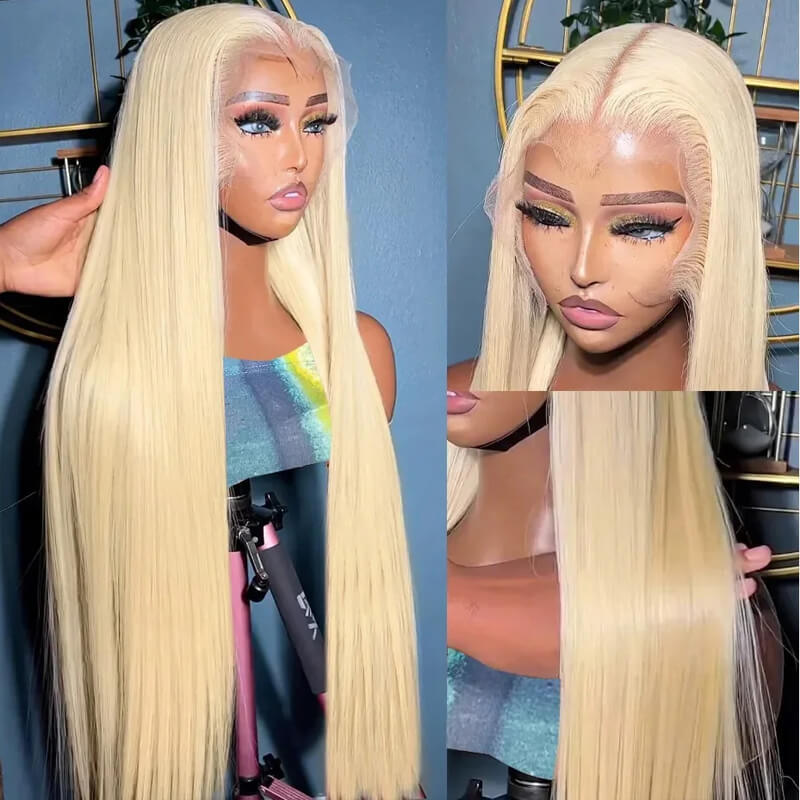 Jasperel #613 Blonde Straight Lace Frontal Wig Dye Friendly Transparent Lace | Blonde Baddie