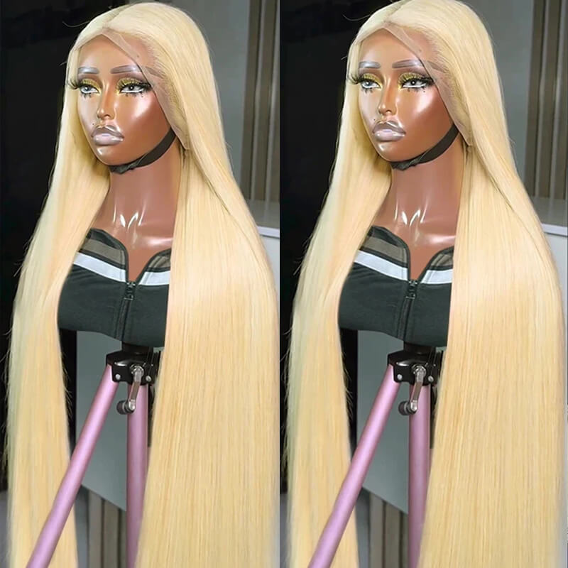 Jasperel #613 Blonde Straight Lace Frontal Wig Dye Friendly Transparent Lace | Blonde Baddie