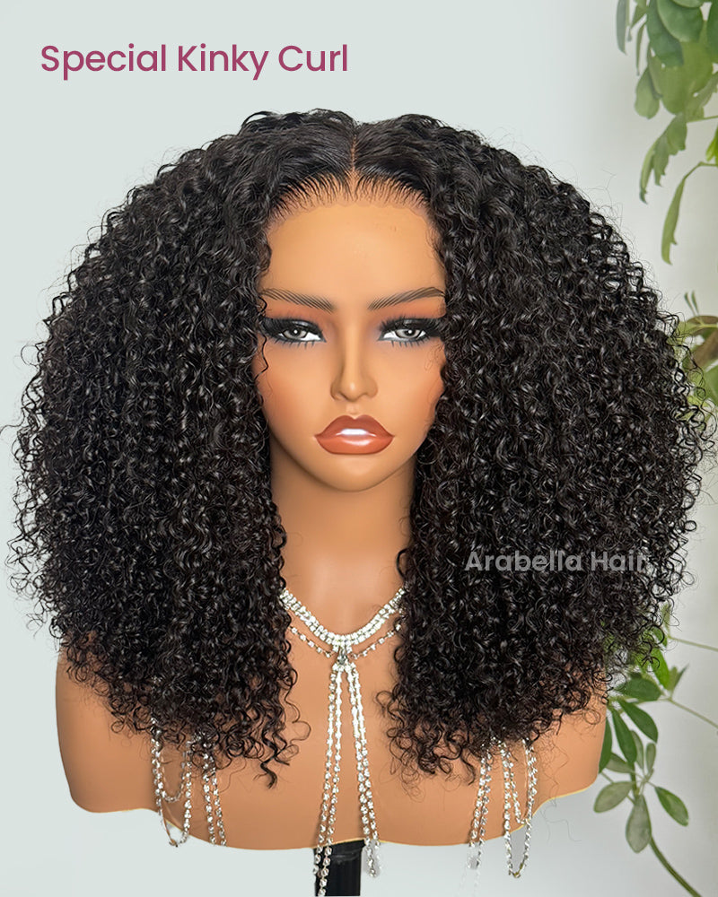 Limited Design Special Jerry Curl Long Bob Natural Black 4x4 Lace Double Drawn Human Hair Wigs