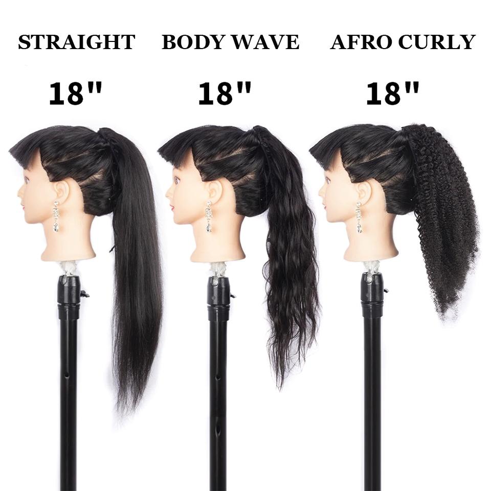 1b/4/27 Straight Drawstring Ponytail African American Hair Extension