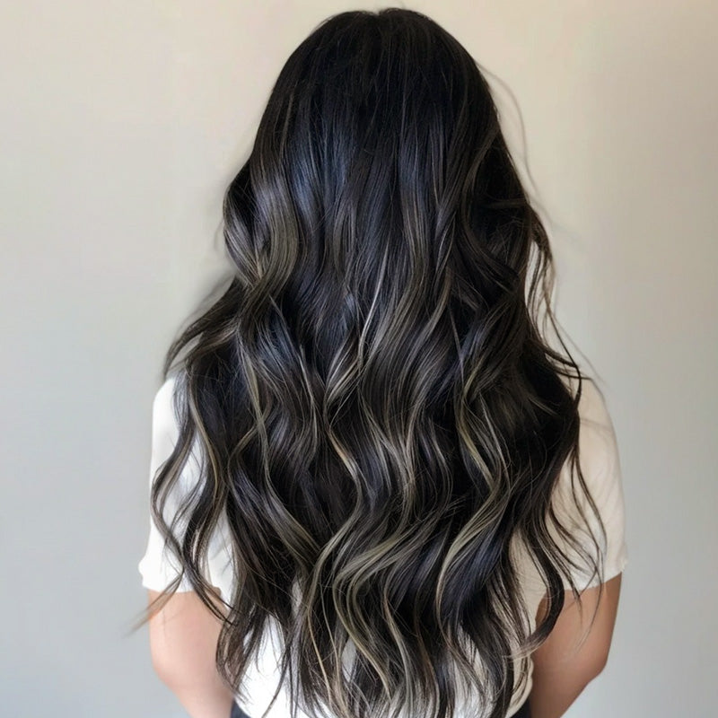 BLACK TO LIGHT BLONDE BALAYAGE (1B/16/1B) I Tip Hair Extensions