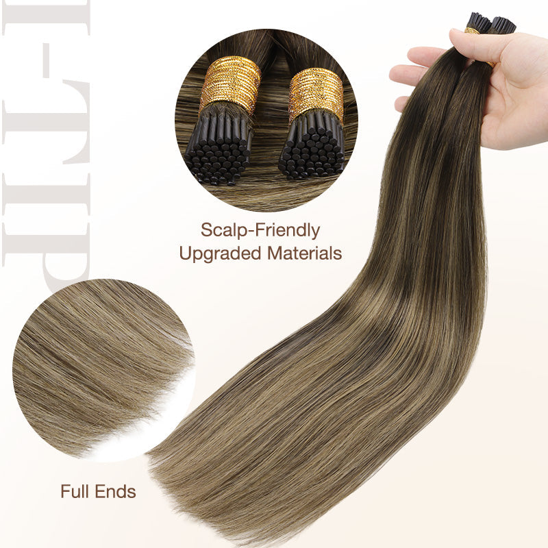 CARAMEL BLONDE BALAYAGE (4/27/4) I Tip Hair Extensions