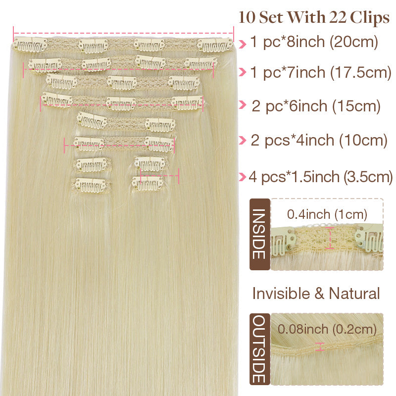 Blonde (90) Double Drawn Clip in 160g