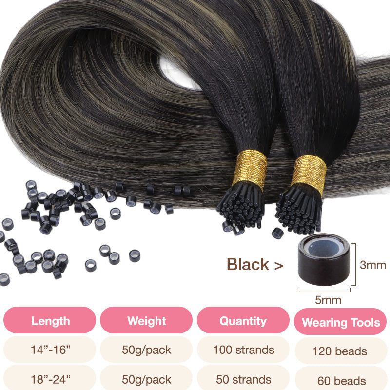 BLACK TO LIGHT BLONDE BALAYAGE (1B/16/1B) I Tip Hair Extensions