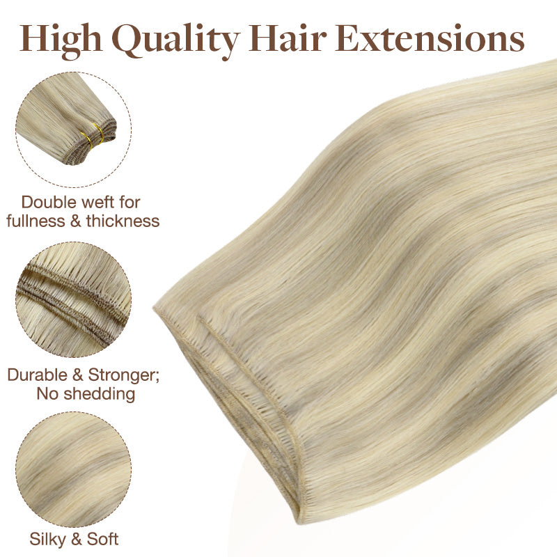 ASH BLONDE HIGHLIGHTS (17A/60) Sew in Weft Hair Extensions